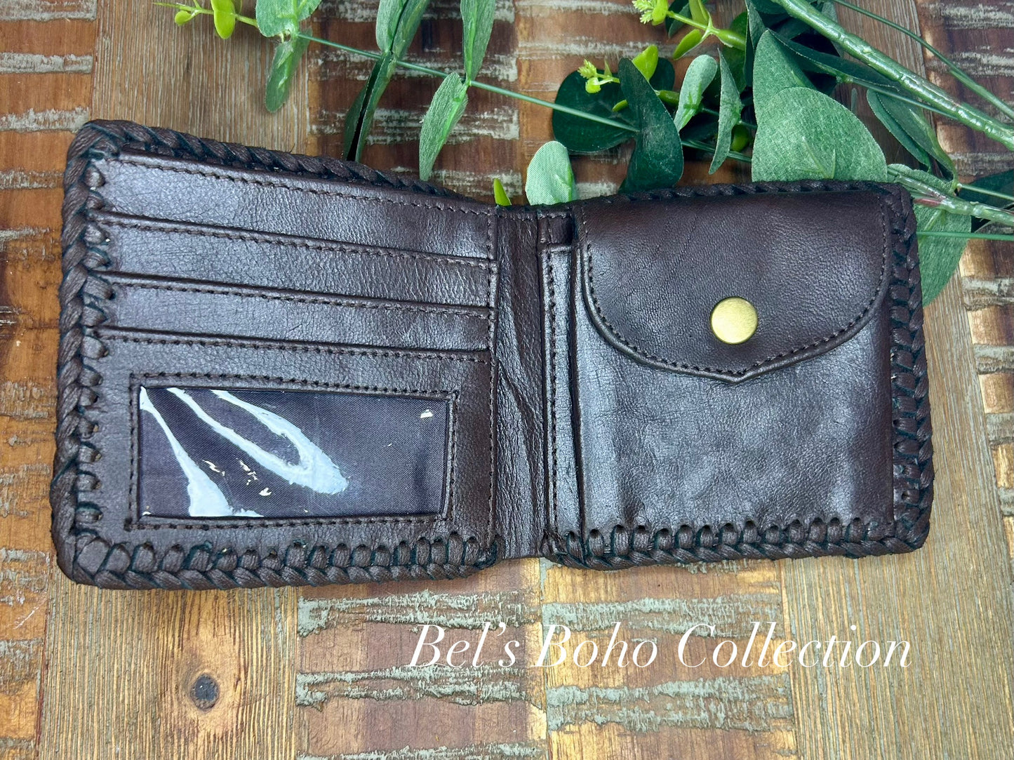Men’s Handcarved Floral Wallet
