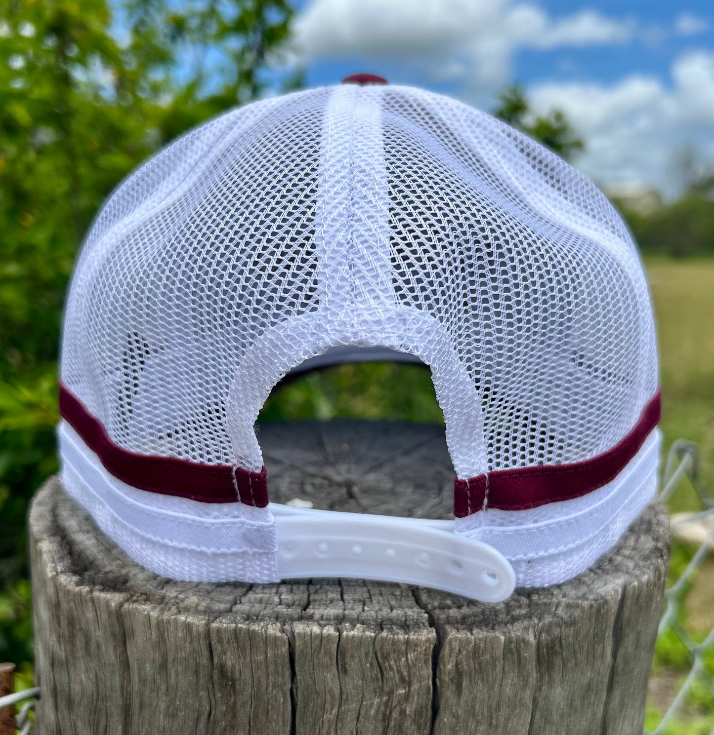 Maroon & White Trucker Cap