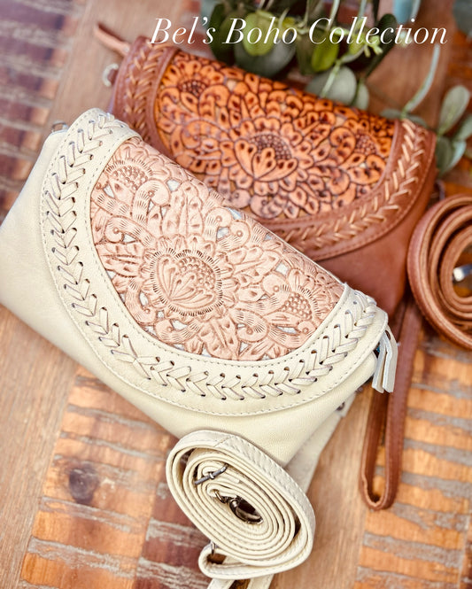 Hand-Carved Double Clip Wallet & Clutch