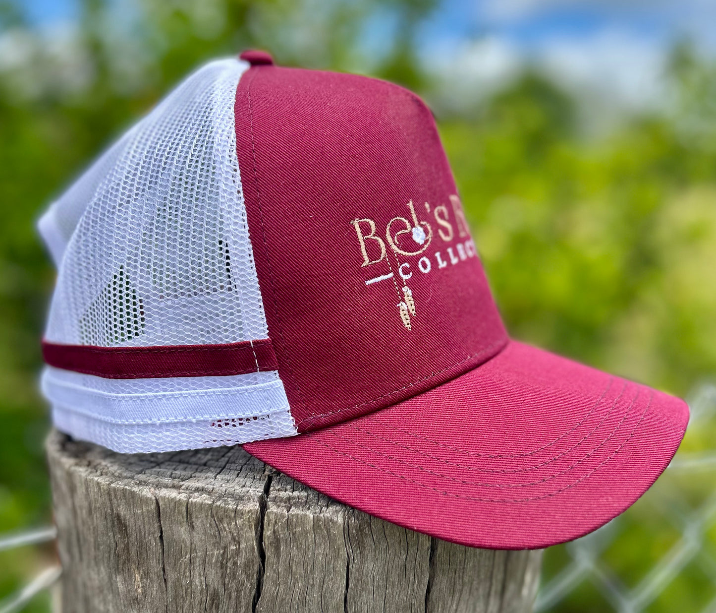 Maroon & White Trucker Cap