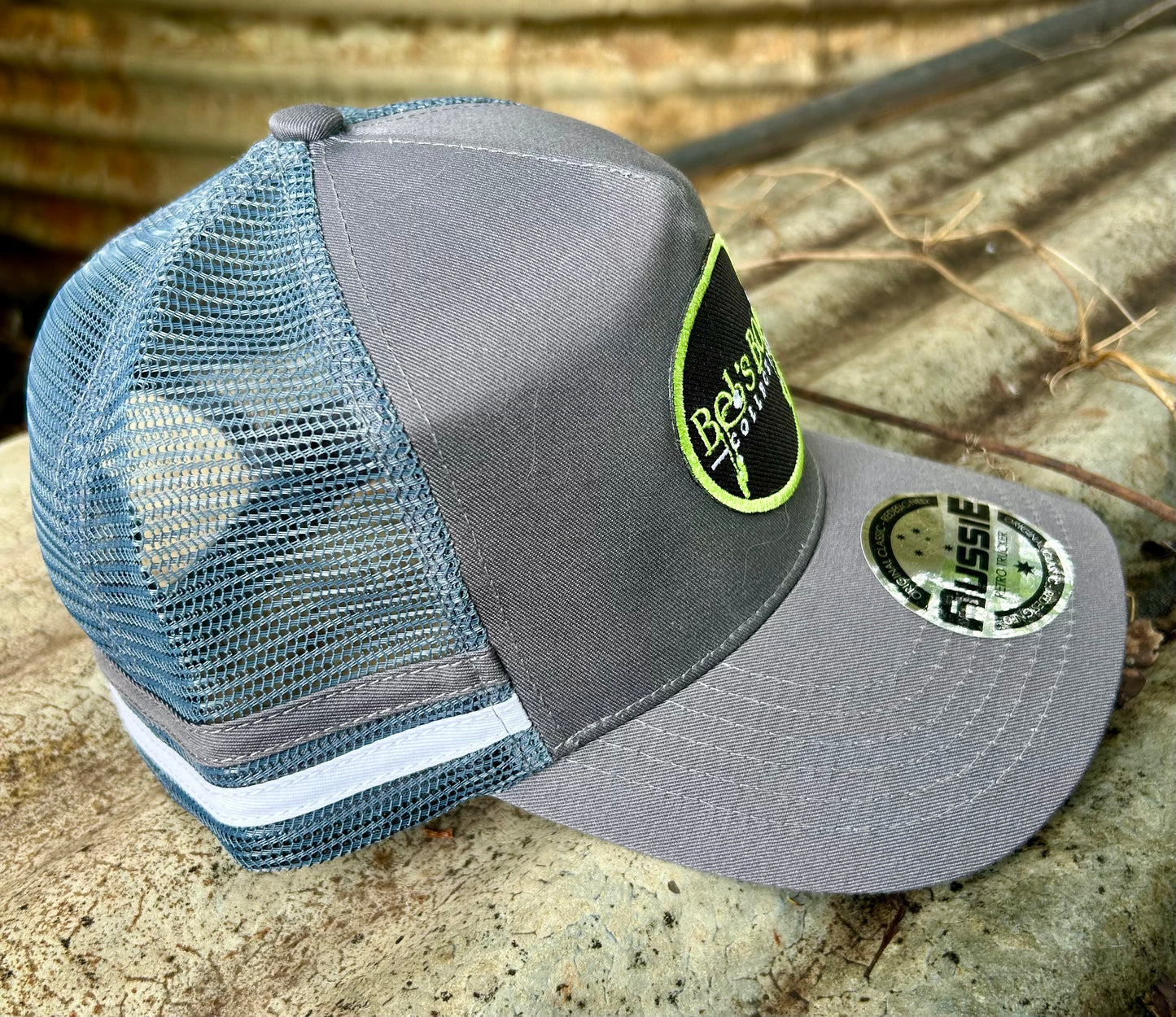 Dark Grey & White Trucker Cap