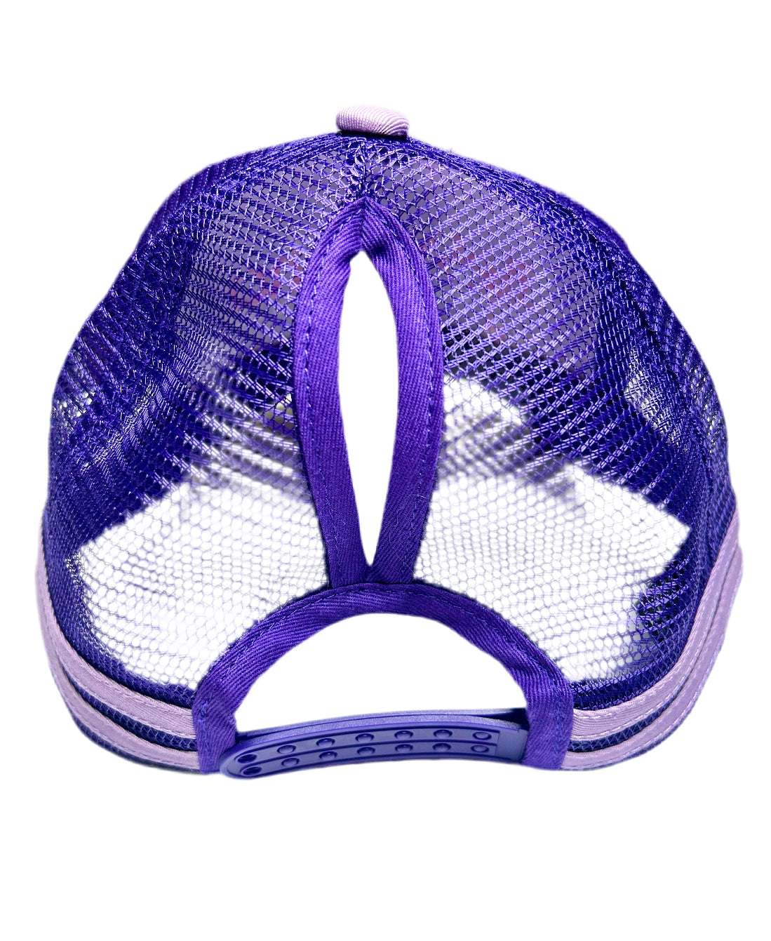 Lilac & Purple Ponytail Trucker Cap