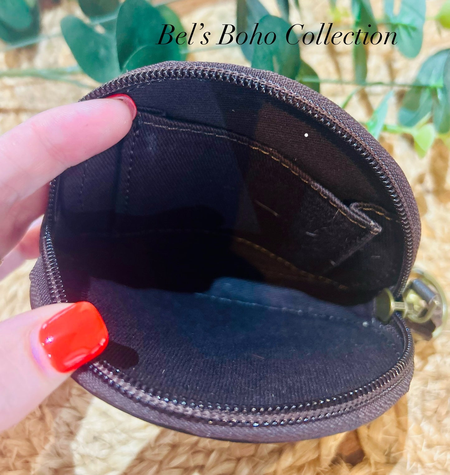 Handtooled Leather Round Purse
