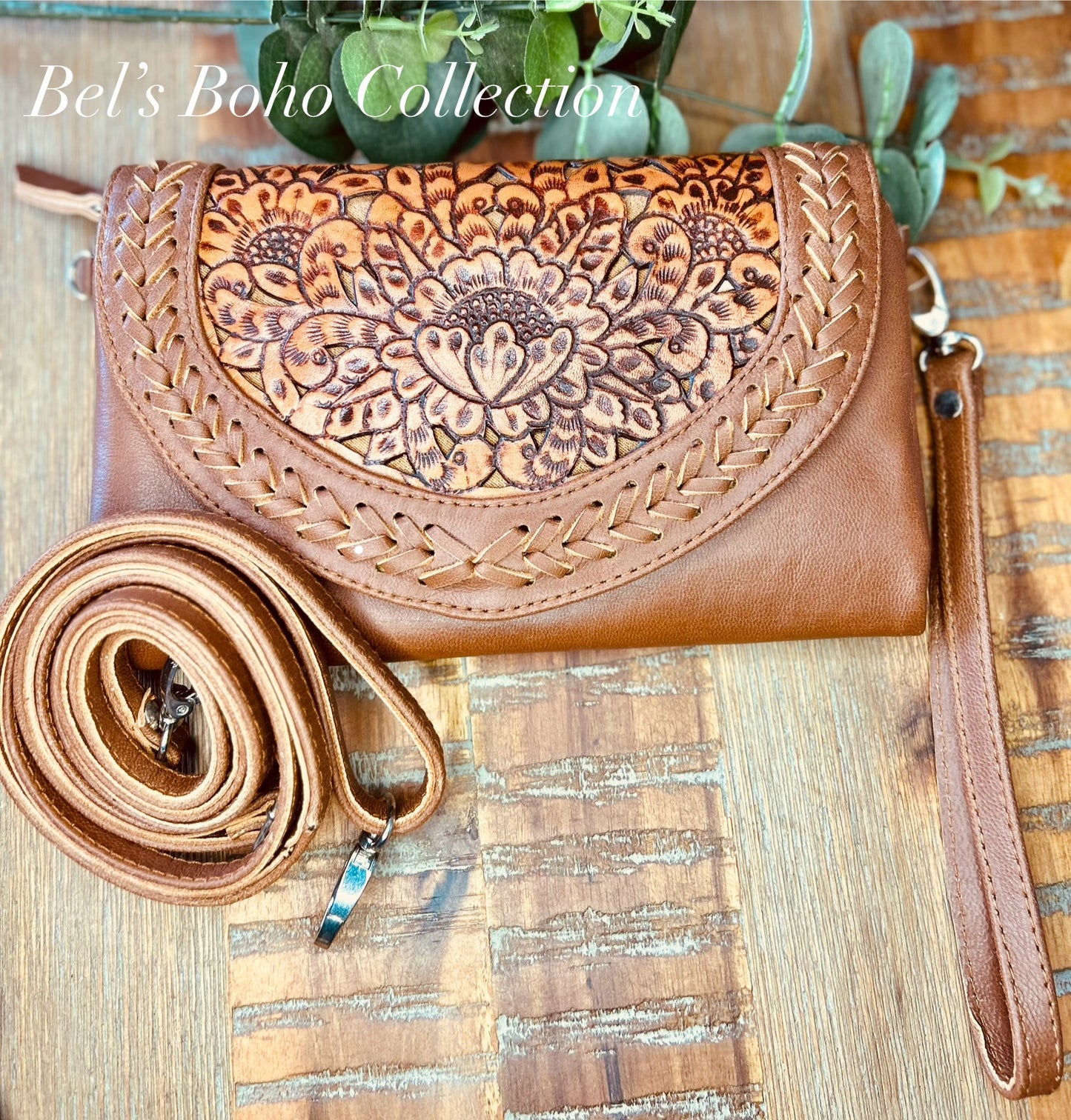 Hand-Carved Double Clip Wallet & Clutch