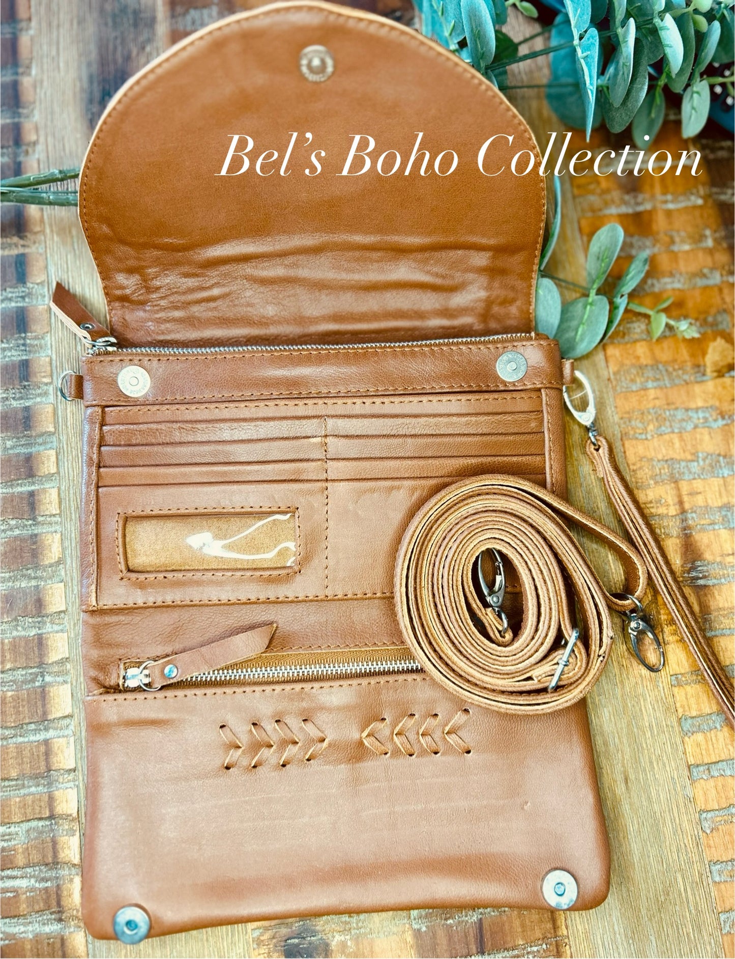 Hand-Carved Double Clip Wallet & Clutch