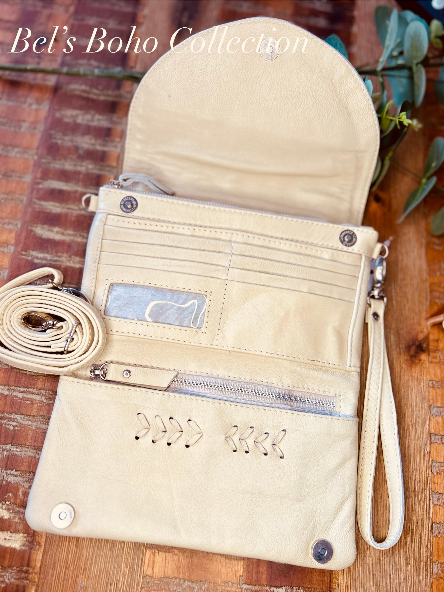 Hand-Carved Double Clip Wallet & Clutch