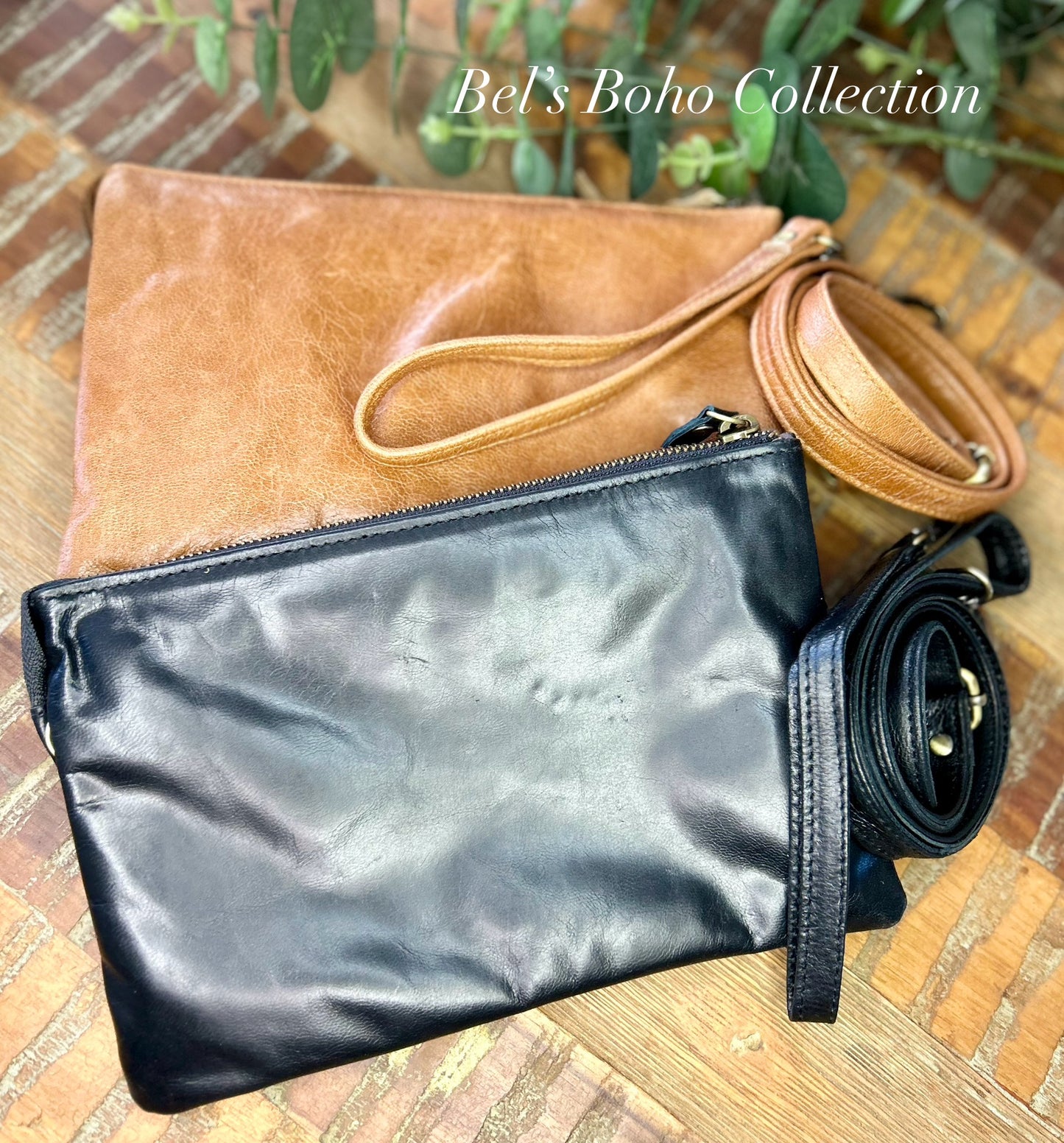 3 in 1 Woven Leather Clutch