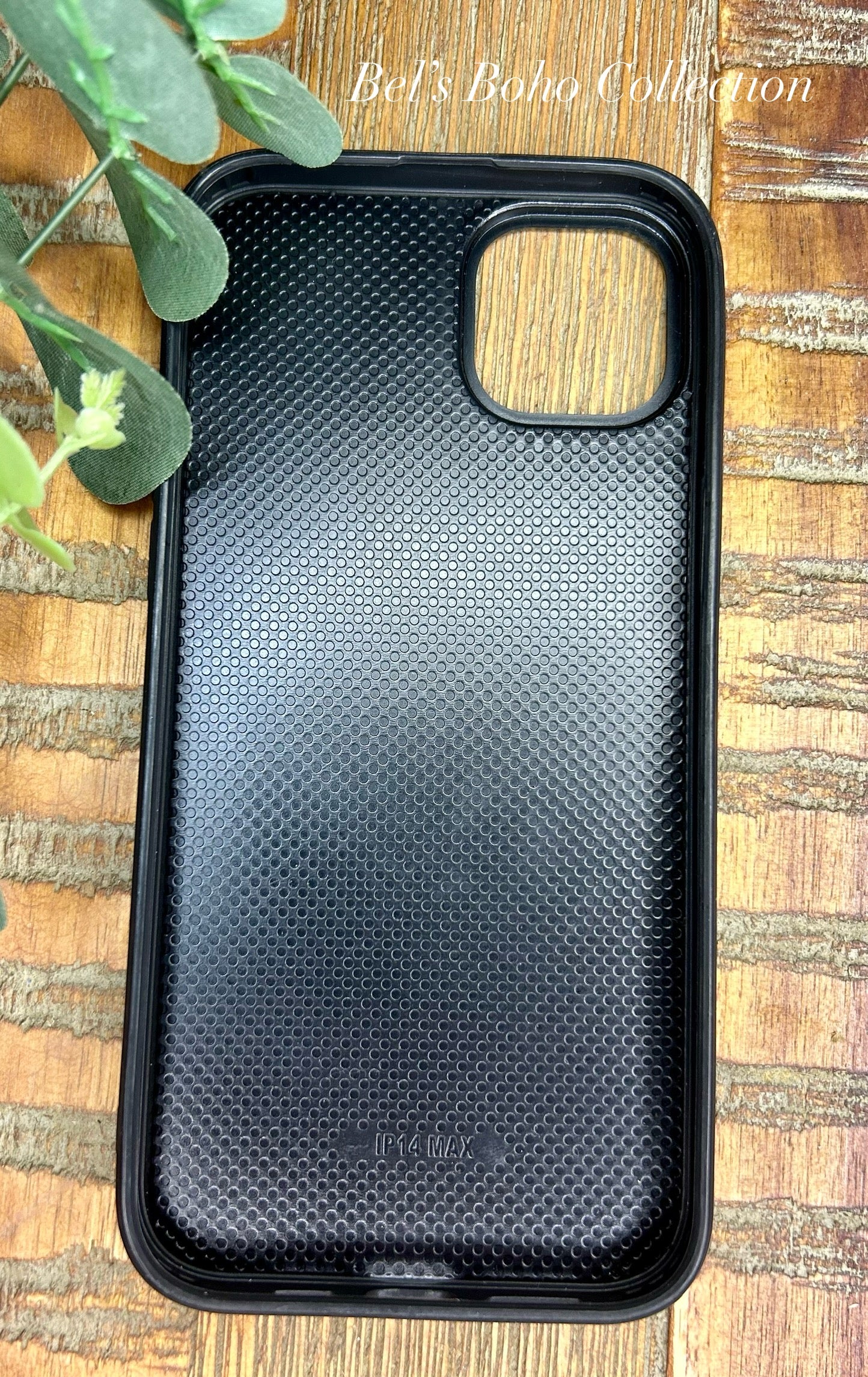 Hand-tooled Leather iPhone 14 Plus Phone case