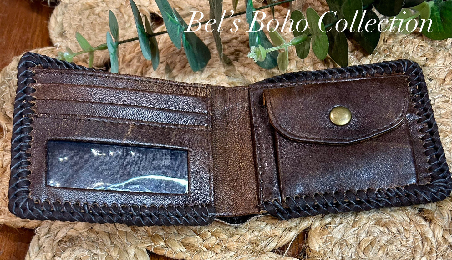 Men’s Handcarved Flower Wallet