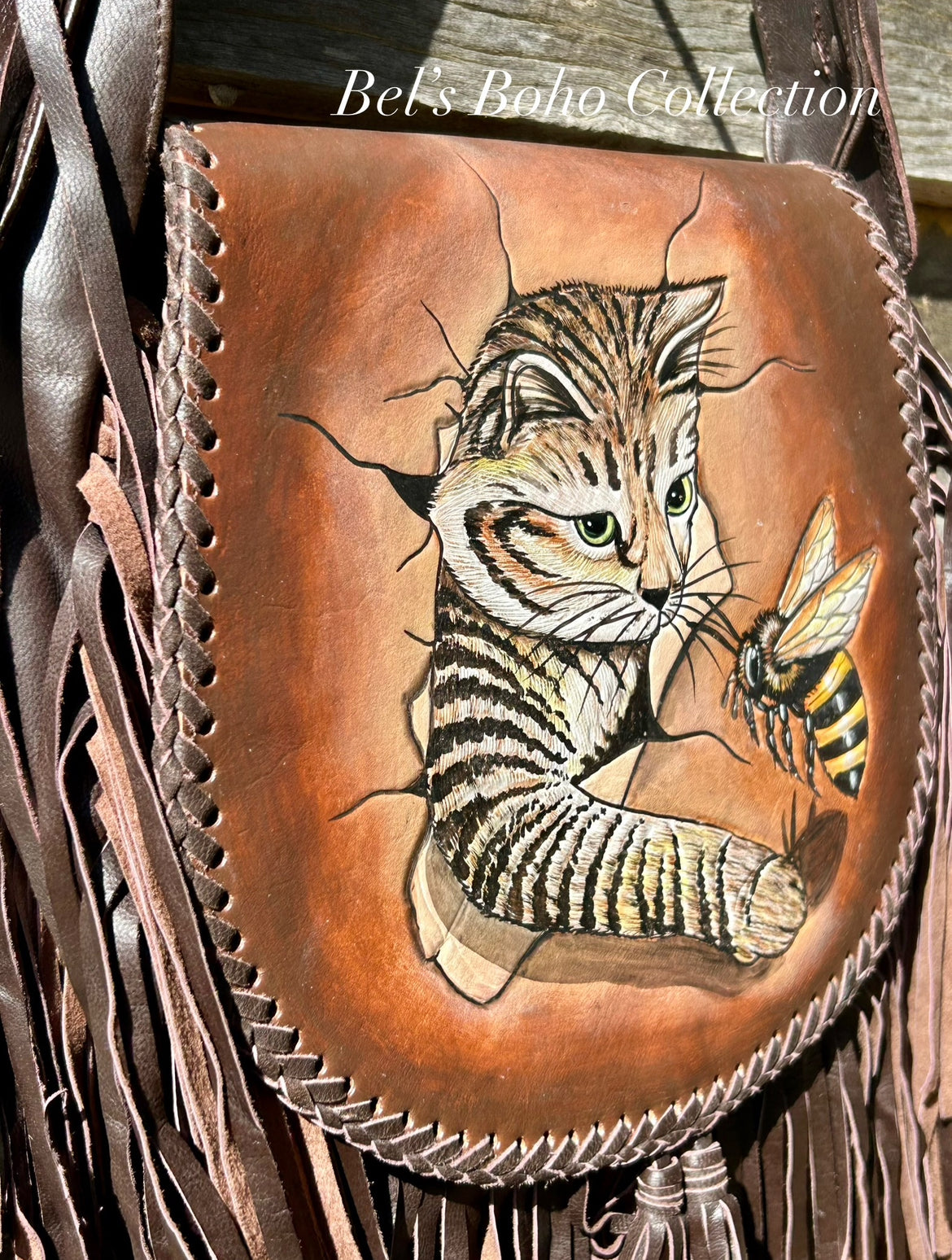 The Curious Whiskers Fringe Bag