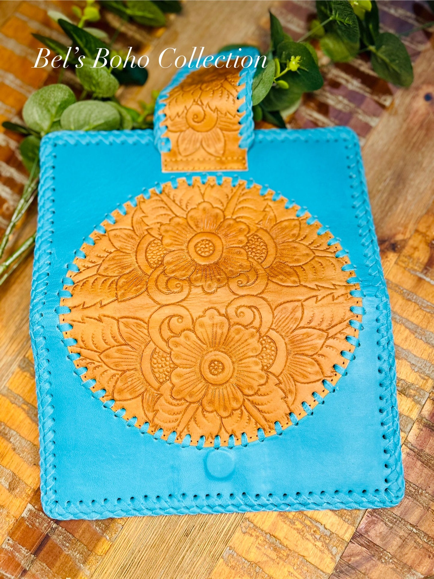 Large Teal Boho Wallet & Clutch