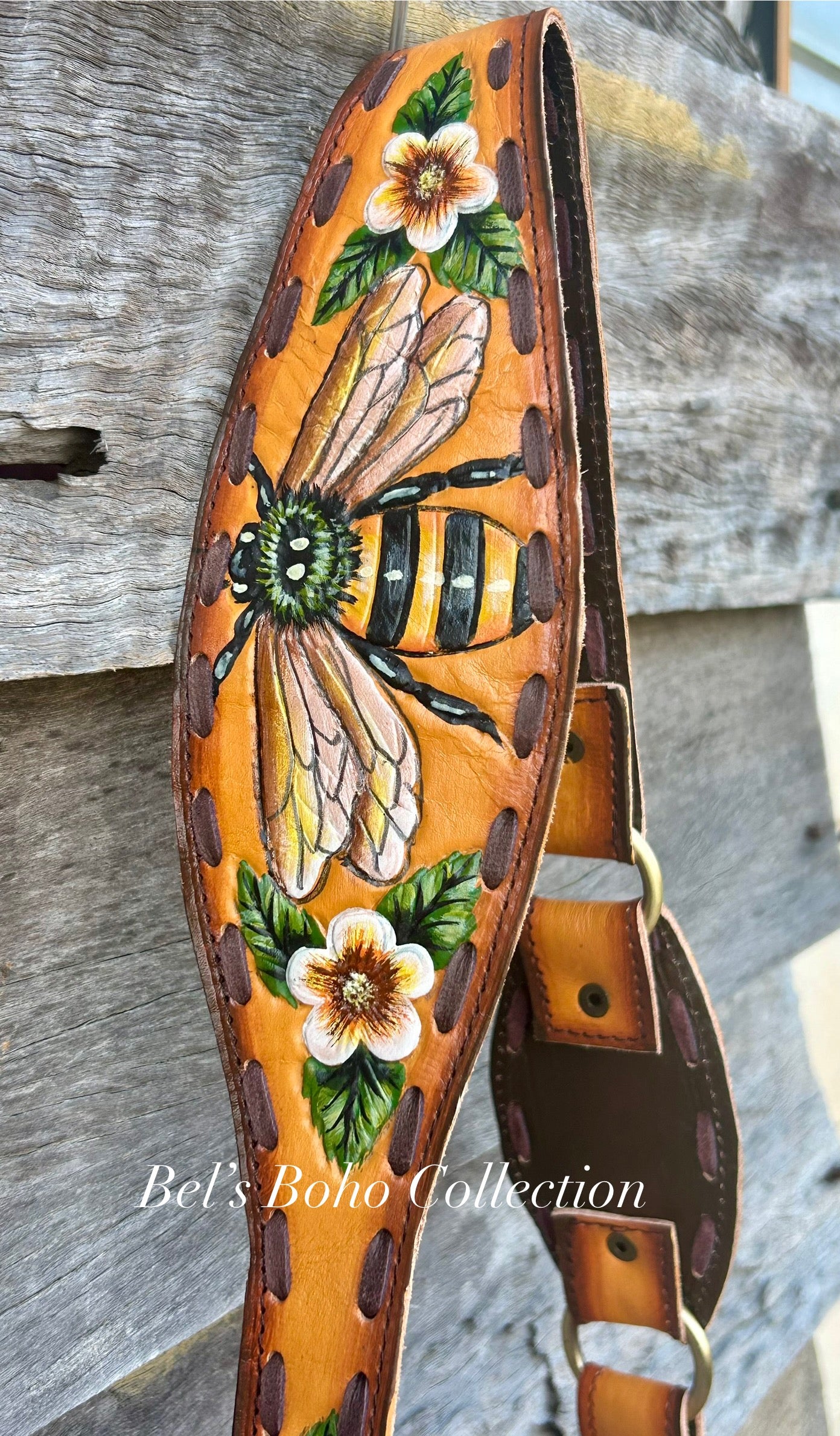 Hand-painted Bee Blossom Bag