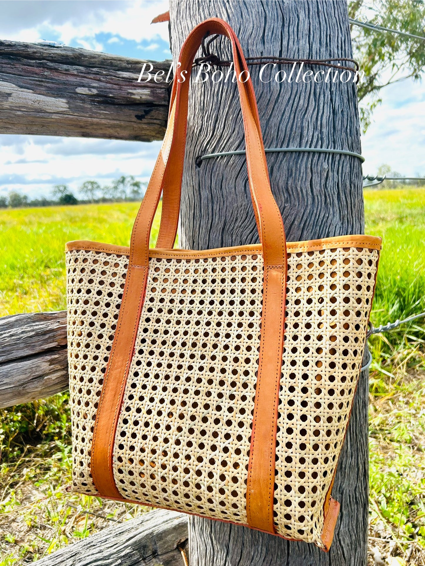 The Jacey Handwoven Rattan Tote
