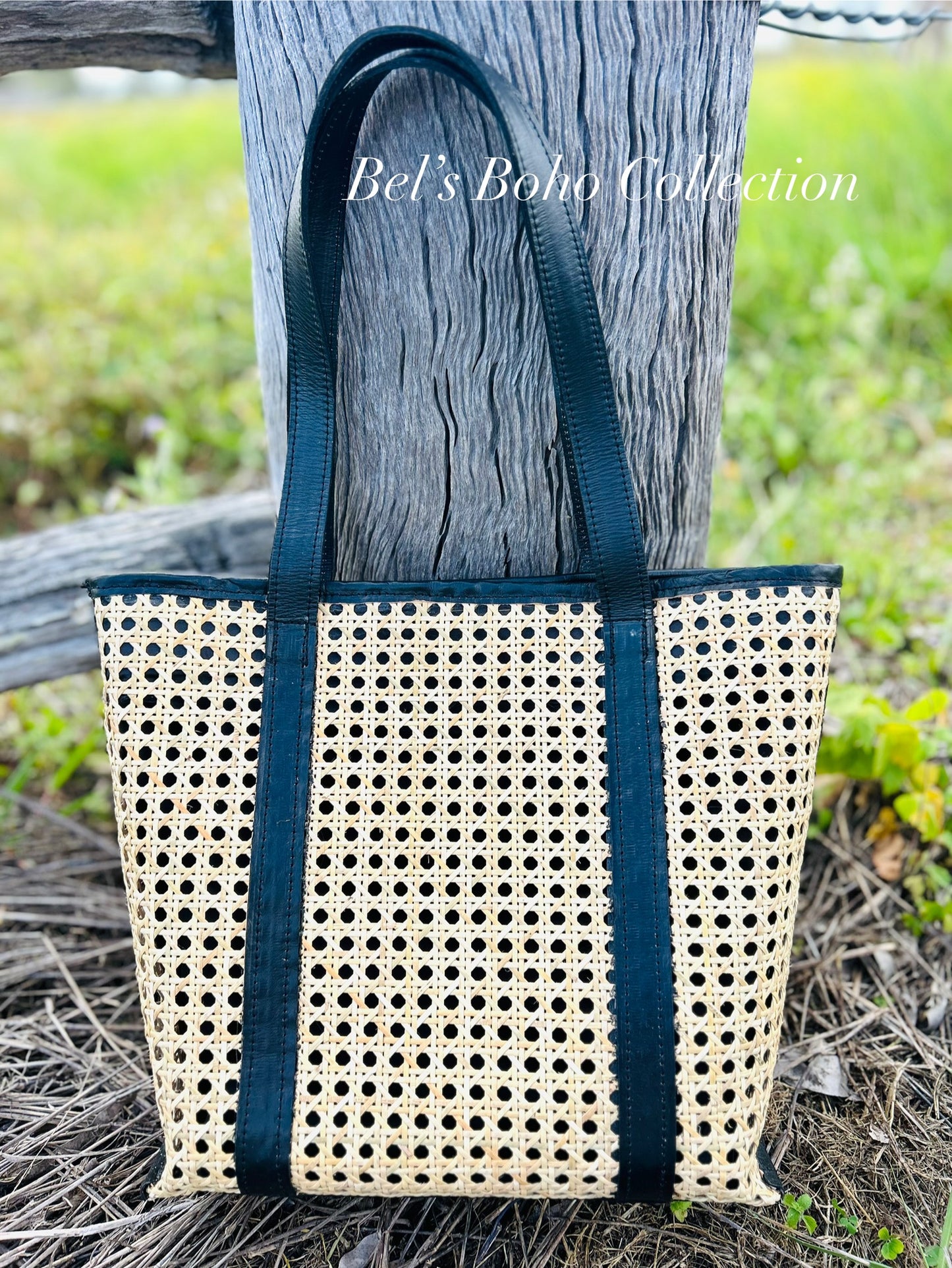 The Jacey Handwoven Rattan Tote