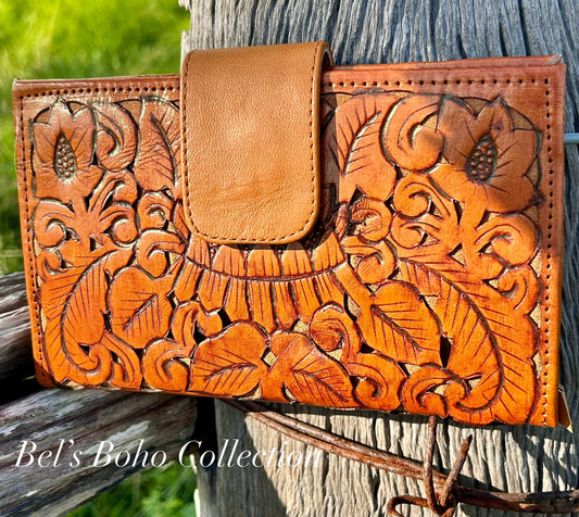Hand-Carved Lotus Wallet