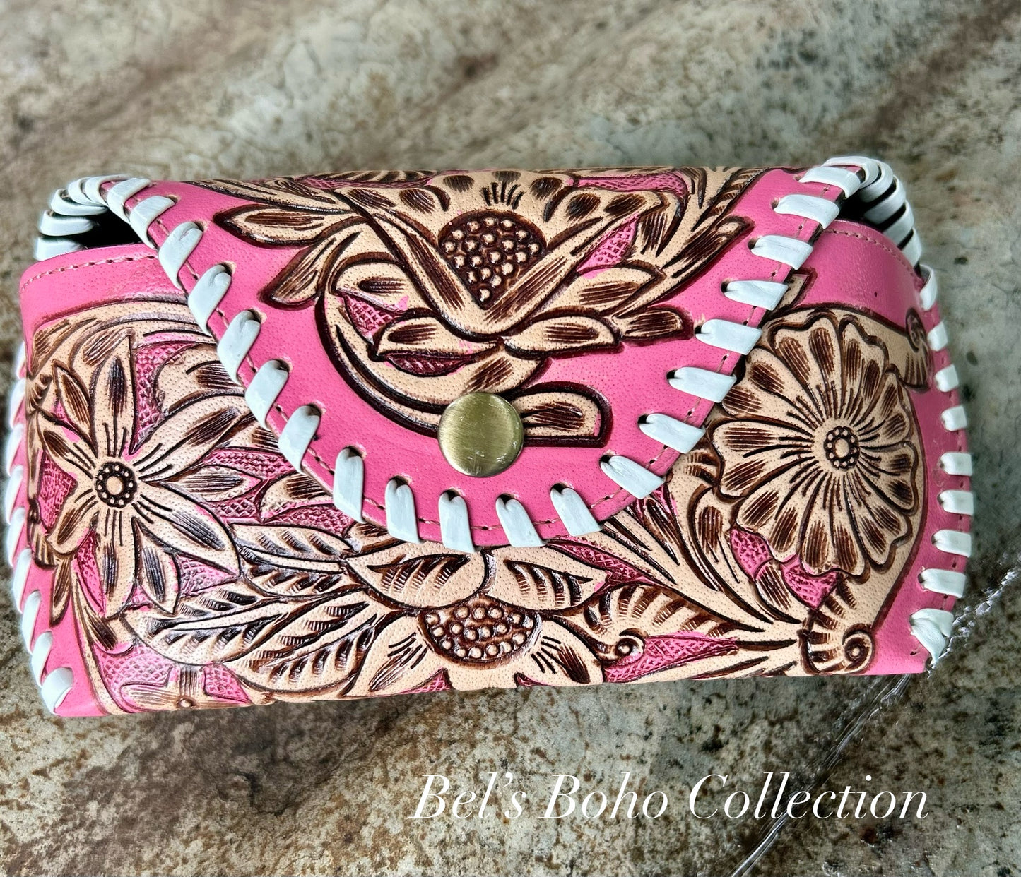 Hand-tooled Leather Glasses Case