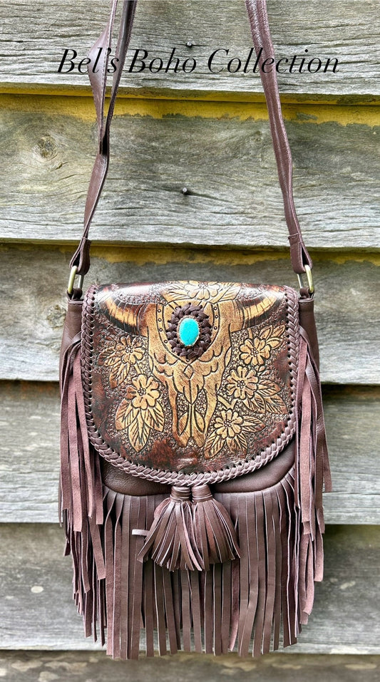 Mini Hand-carved Buffalo Bag