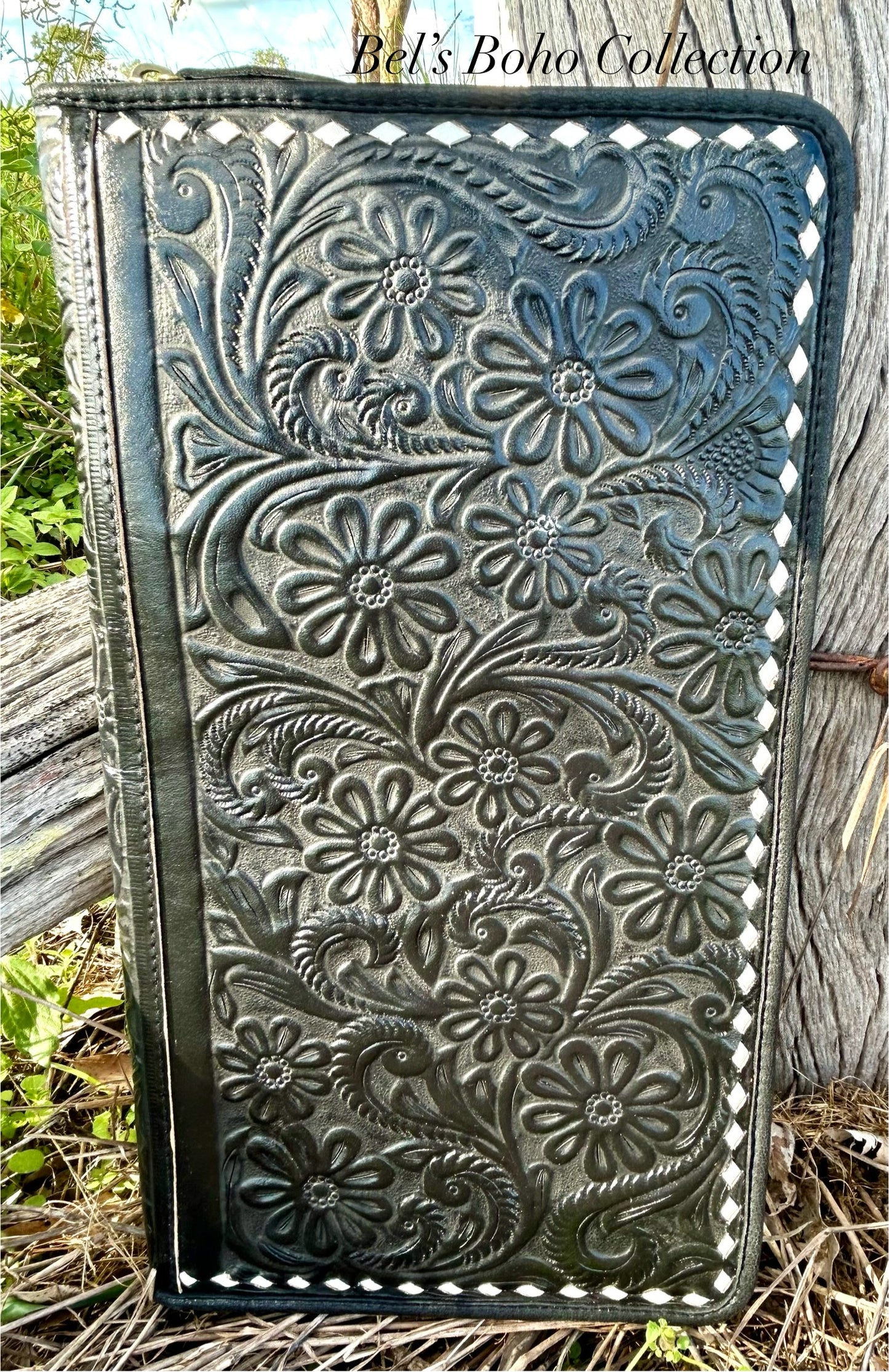 Hand-Tooled Leather Jewellery Wallet