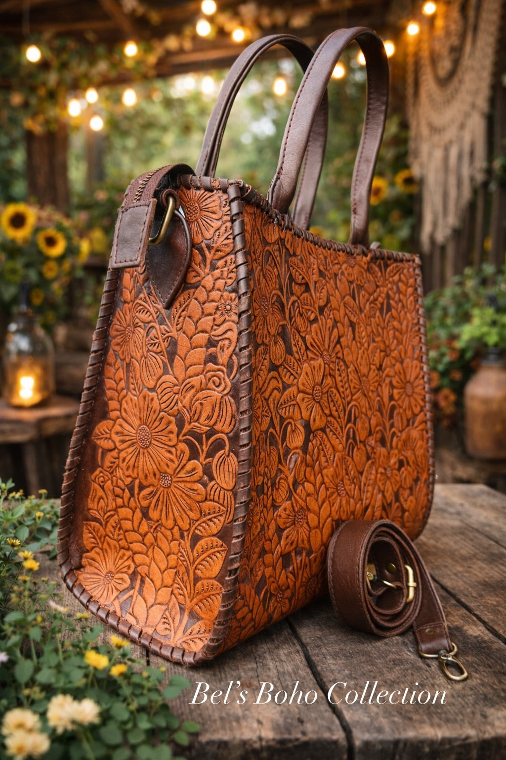 The Hand-carved Floral Tote