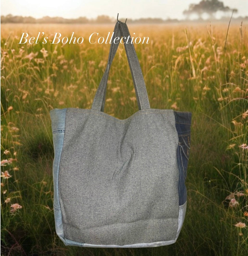 The Mystic Vision Lotus Denim Tote