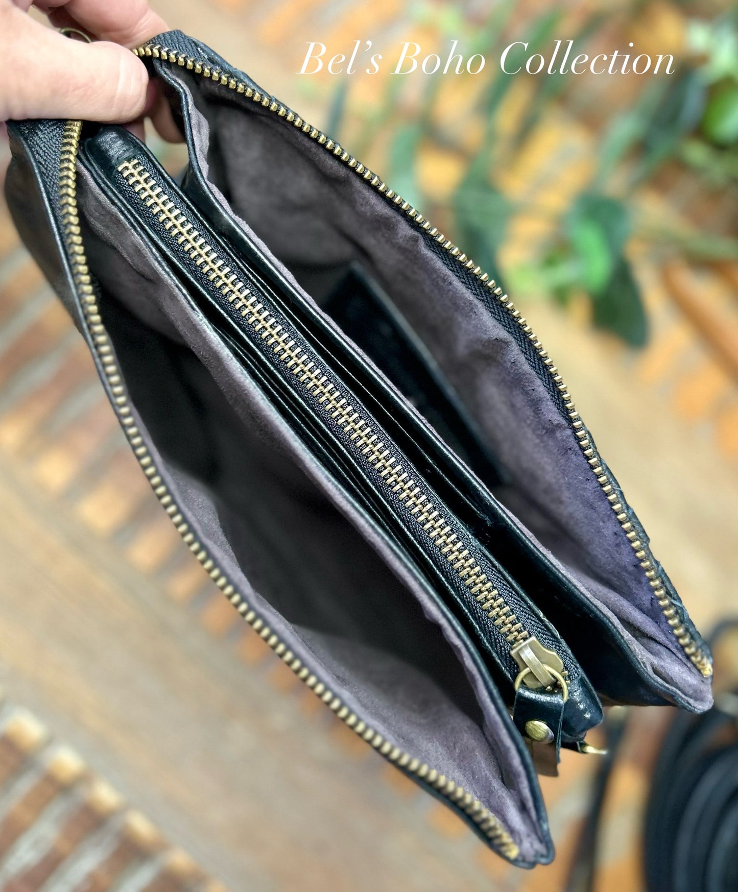 3 in 1 Woven Leather Clutch