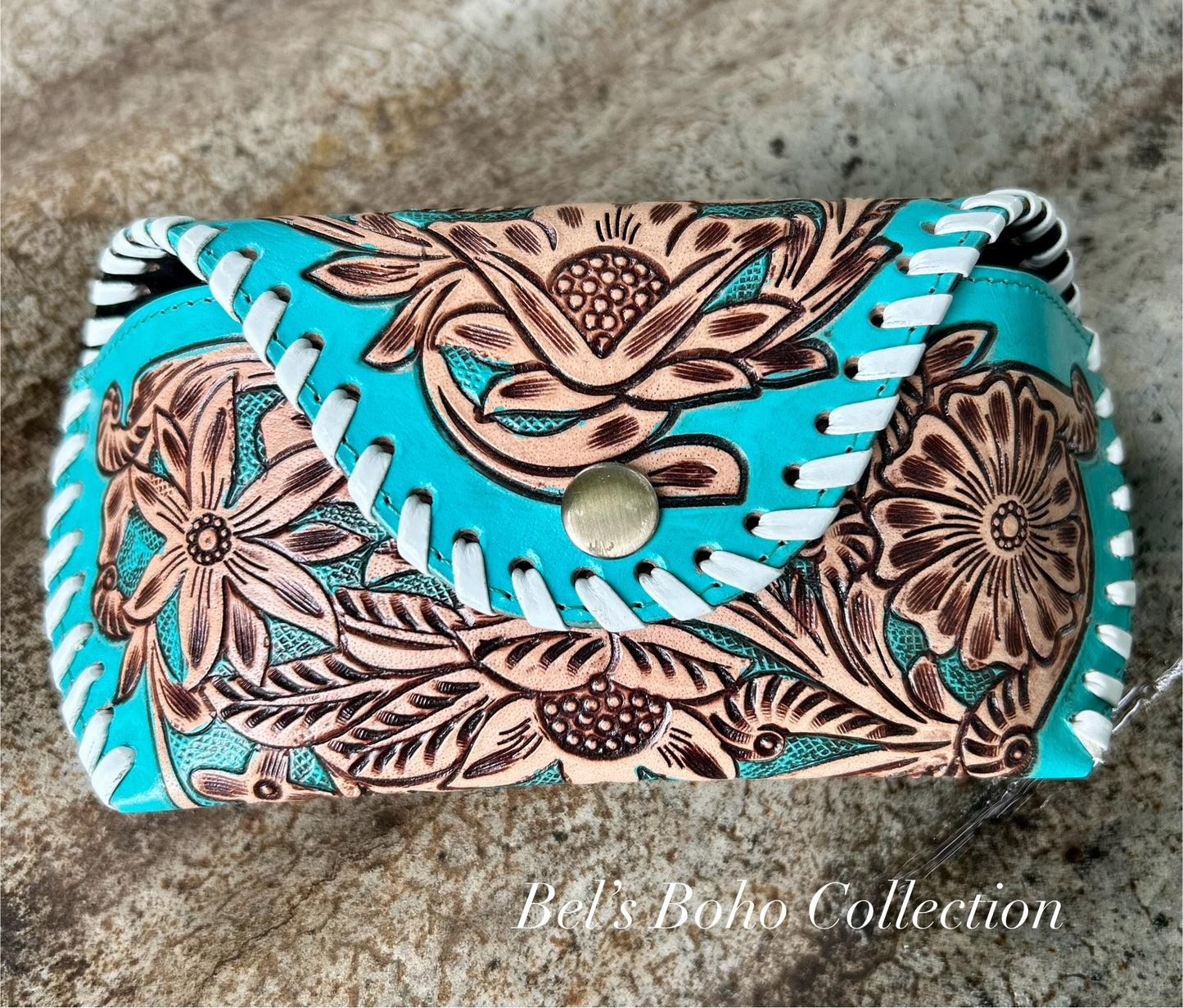 Hand-tooled Leather Glasses Case