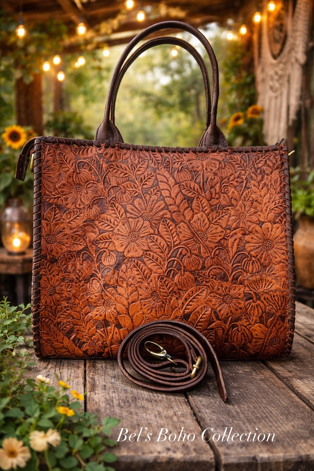 The Hand-carved Floral Tote