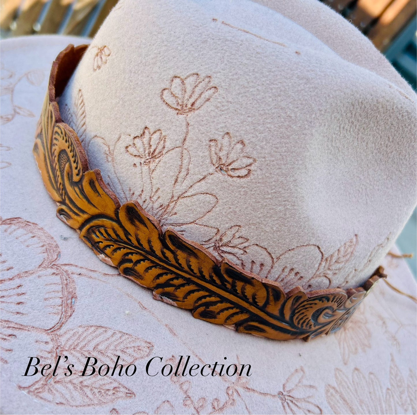 Hand-Carved Leather Hat Bands