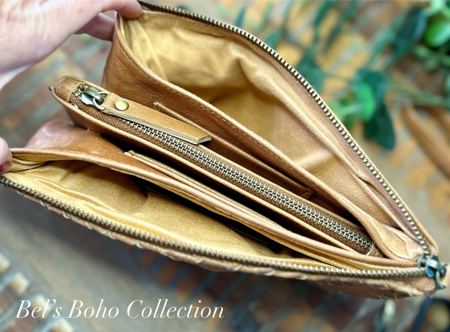 3 in 1 Woven Leather Clutch