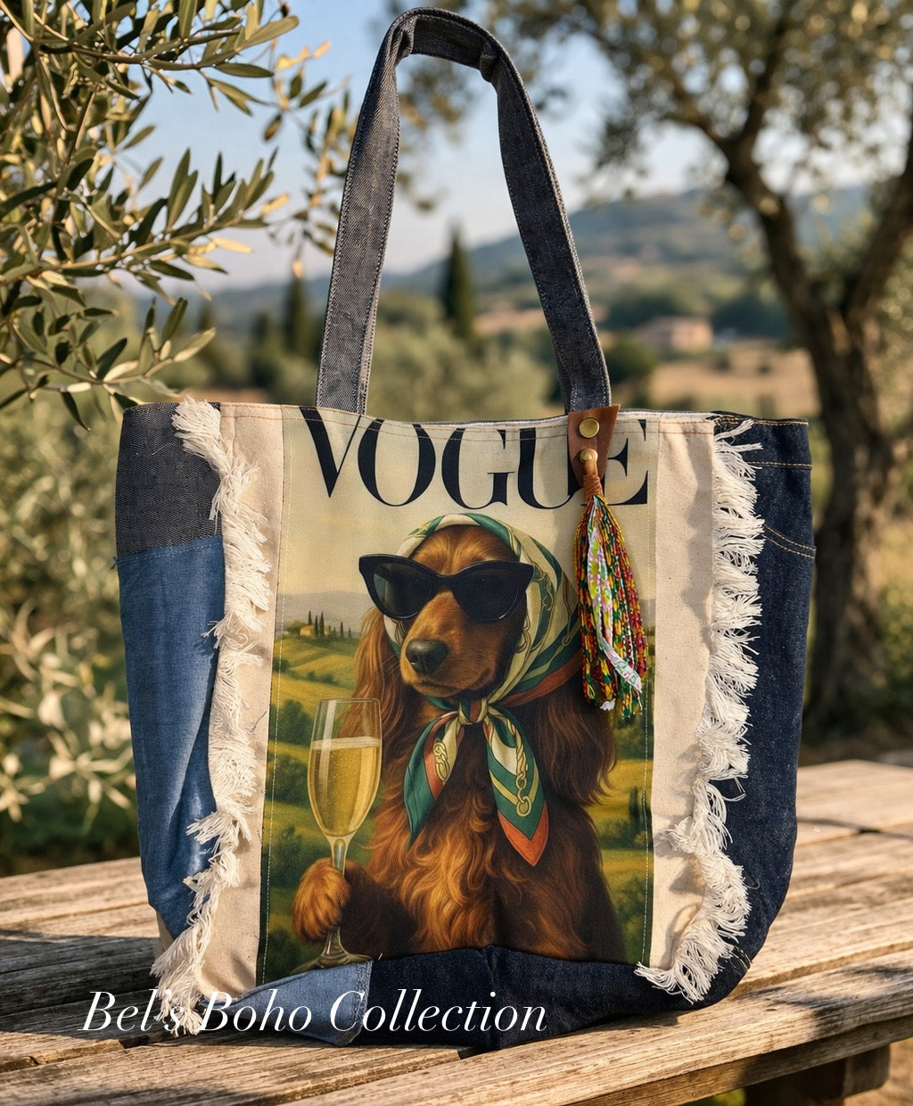 The Champagne & Sass Denim Tote