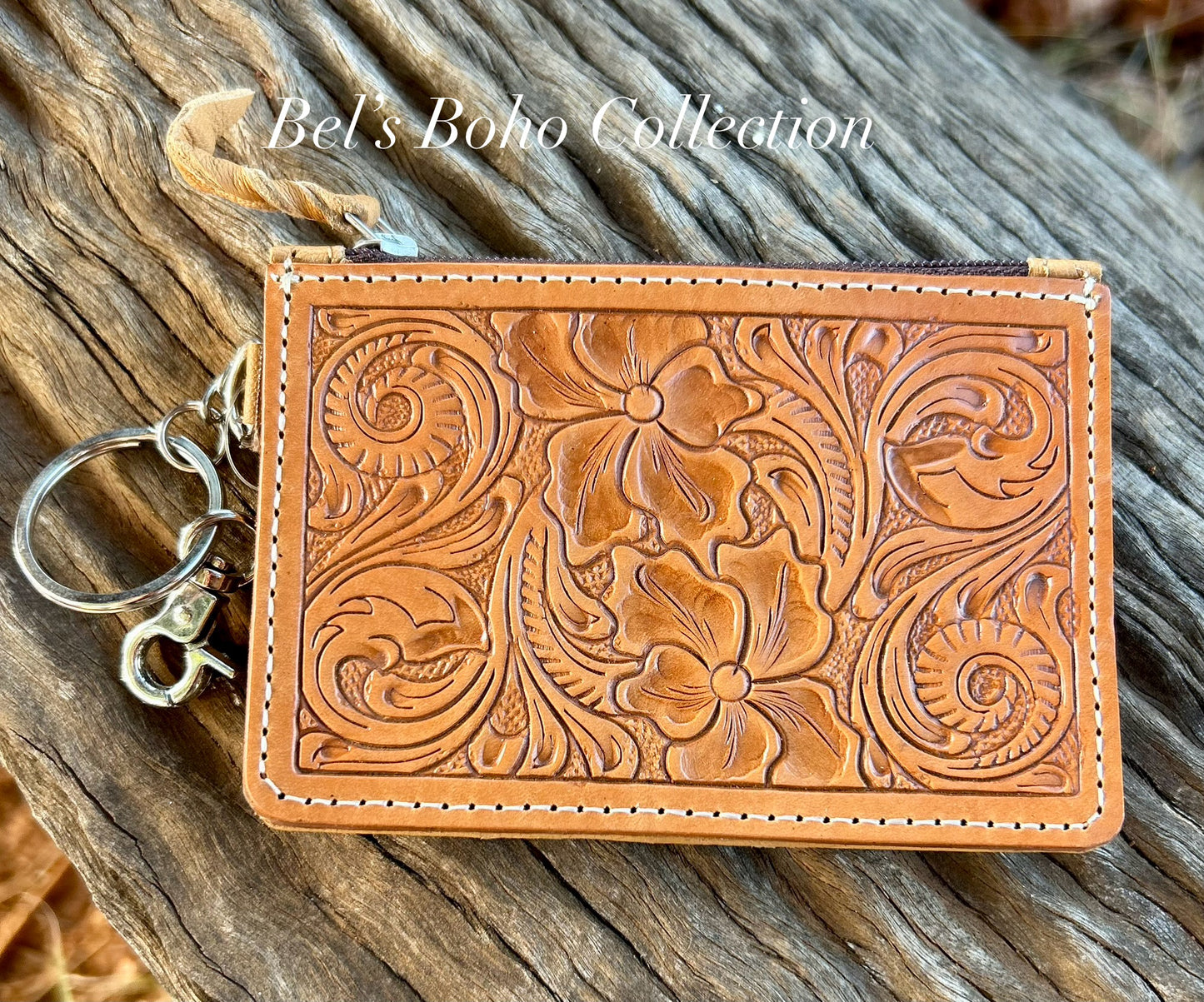 Hand Tooled Leather Key/Card Case