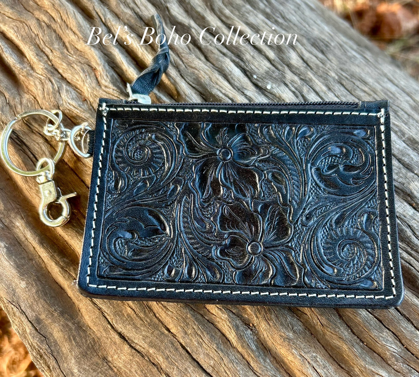 Hand Tooled Leather Key/Card Case